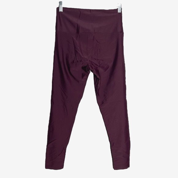 Onzie Flow Pants Womens Medium Large Sporty Legging Burgundy Mesh Inserts Crop - Picture 2 of 7